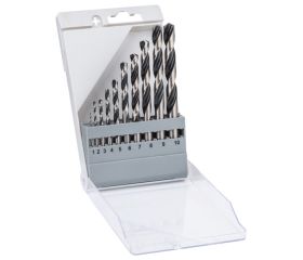 Set de brocas helicoidales HSS PointTeQ, 10 unidades, de 1 - 10 mm