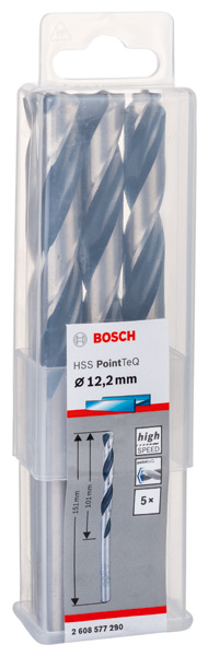 Broca helicoidal HSS PointTeQ 12,2 mm