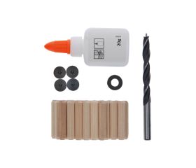 Set de tacos de madera, 32 unidades, de 8 mm
