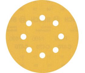 Papel de lija EXPERT C470 con 8 orificios para lijadoras excéntricas de 125 mm, G 400, 50 unidades