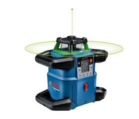Bosch Professional Nivel láser giratorio sistema de 18V GRL 650 CHVG (láser verde, nivelación exterior, 1 batería 18 V 4,0 Ah + cargador, función aplicación, alcance: 650 m, en maletín de transporte)