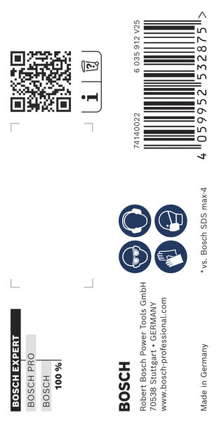 Broca para martillo EXPERT SDS max-8X de 15 x 400 x 540 mm