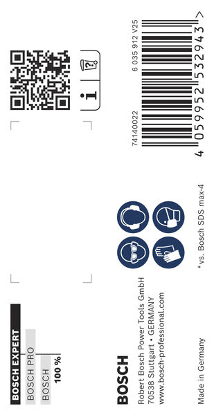 Broca para martillo EXPERT SDS max-8X de 17 x 400 x 540 mm