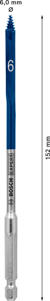Broca fresadora plana EXPERT Self Cut Speed de 6 x 152 mm