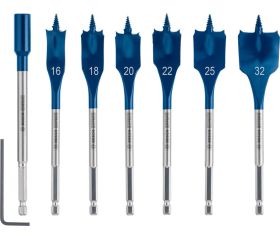 Set de brocas fresadoras planas EXPERT Self Cut Speed de 16/18/20/22/25/32 mm, 7 unidades