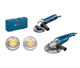 Kit combinado Kit 2 herramientas: GWS 22-230 J + GWS 7-125 + 2 discos de corte con diamante