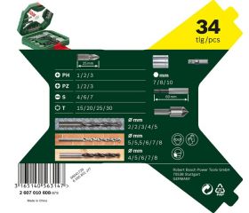 Set clásico X-Line de 34 unidades con brocas y puntas de atornillar