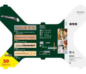 Set de puntas de atornillar y brocas X-Line recubiertas de TiN de 50 unidades