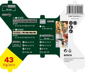 Set X-Line de 43 unidades con puntas y brocas con vástago hexagonal (HEX)