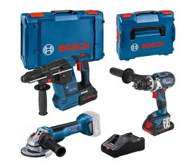 Kit combinado Kit de 3 herramientas: GBH + GSR + GWS + PC18V 4.0Ah + PC18V 8.0Ah + GAL