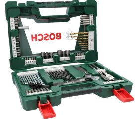 Set de puntas de atornillar y brocas V-Line recubiertas de TiN de 83 unidades con linterna LED y llave ajustable