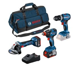 Kit combinado Kit de 3 herramientas de 18 V: GSB 18V-45 + GDX 18V-200 + GWS 18V-7 + 2x5,0 Ah + GAL 18V-40 + Bolsa M (C)