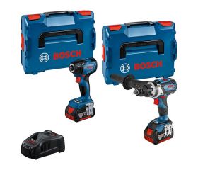 Kit combinado Kit de 2 herramientas de 18 V: GSR 18V-110C + GDR 18V-210C + 2x GBA 5.0Ah + GAL 1880 (L)