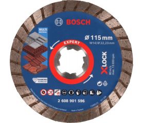 Disco de corte con diamante EXPERT MultiMaterial X-LOCK de 115 x 22,23 x 2,4 x 12 mm