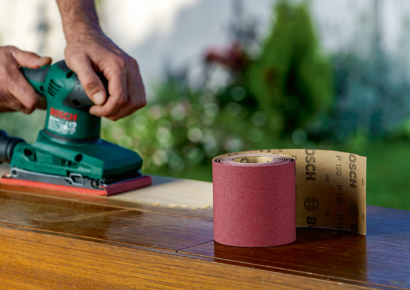 Rollo de lija para madera y pintura, 93 mm x 5 m, P120