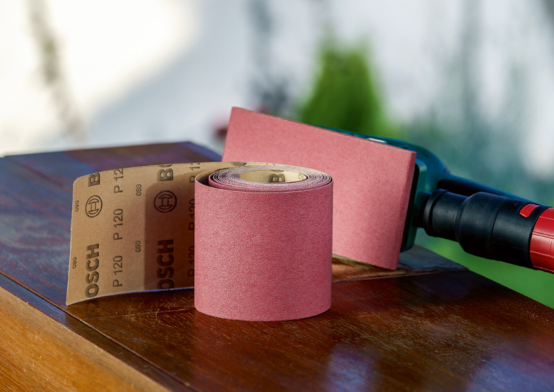 Rollo de lija para madera y pintura, 93 mm x 5 m, P120