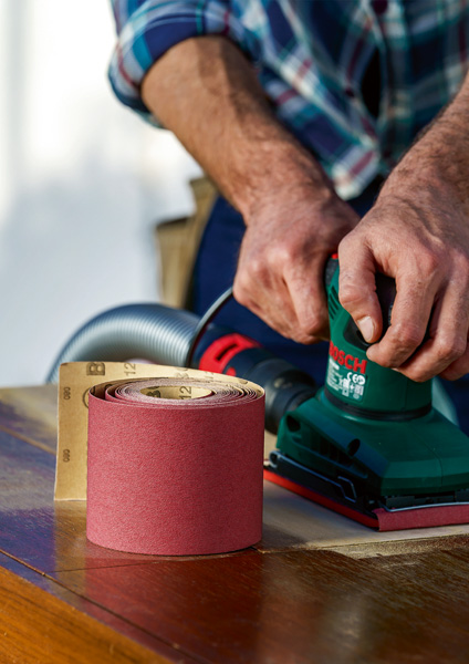 Rollo de lija para madera y pintura, 93 mm x 5 m, P120