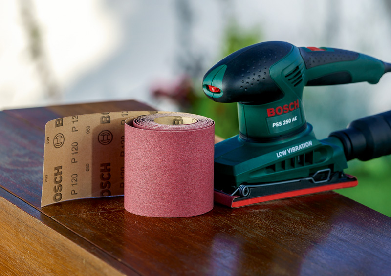 Rollo de lija para madera y pintura, 93 mm x 5 m, P120