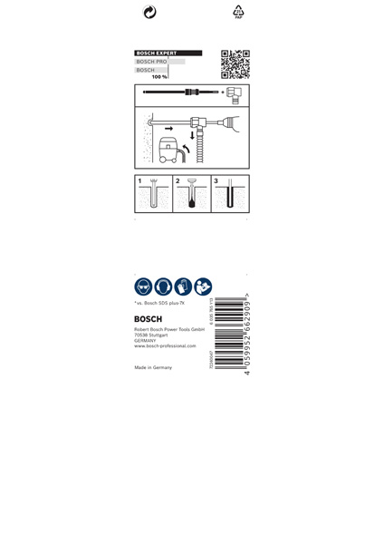 Broca para martillo EXPERT SDS Clean plus-8X de 6,5 x 100 x 225