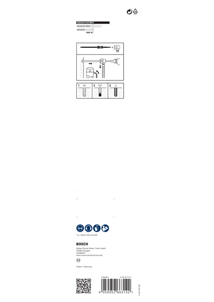 Broca para martillo EXPERT SDS Clean max-8X de 20 x 400 x 650