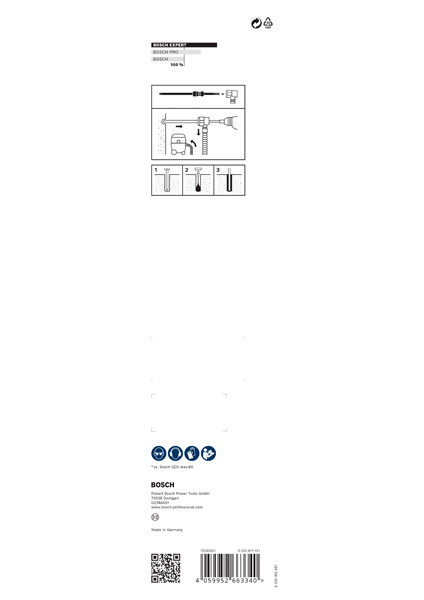 Broca para martillo EXPERT SDS Clean max-8X de 28 x 400 x 650