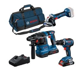 Kit combinado Kit 18V, 3 herramientas: GSR 18V-55 + GWS 18V-7 + GBH 18V-22 + 2x 4.0Ah (PC) + GAL 18V-40 (C)