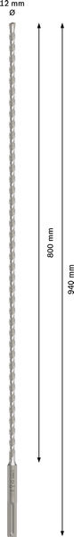Broca para martillo PRO SDS max-4, 12 x 800 x 940 mm