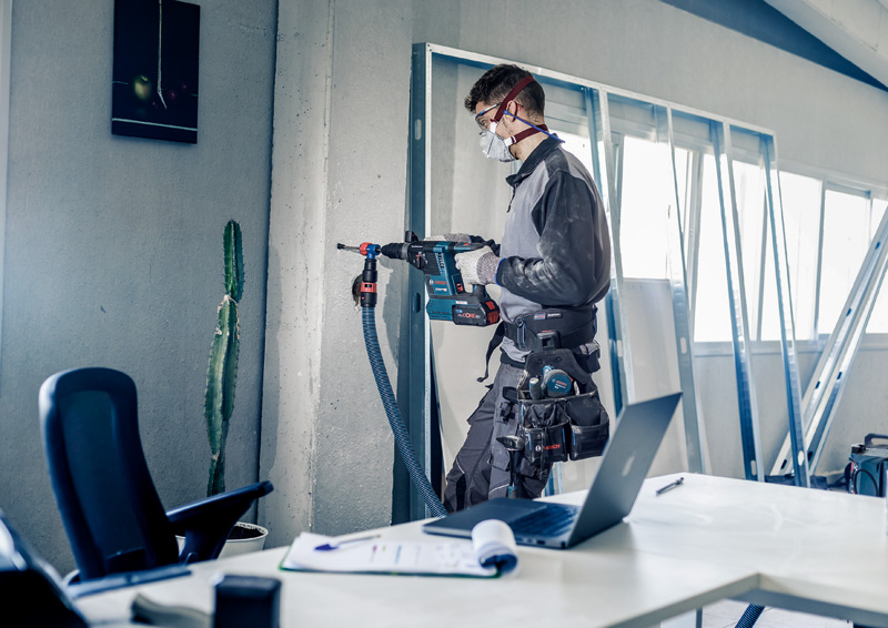 Set de brocas para martillo EXPERT SDS Clean plus-8X de 6,5 x 100 x 225