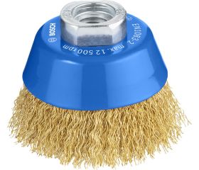 Cepillo de vaso de alambre ondulado PRO Metal Clean para amoladoras pequeñas, rosca M14
