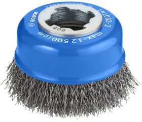 Cepillo de vaso de alambre ondulado PRO Metal Clean para amoladoras pequeñas, X-Lock