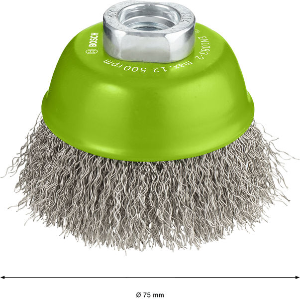 Cepillo de vaso PRO Stainless Steel clean, 75 x 0,3 mm, rosca