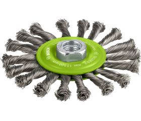 Disco de alambre trenzado PRO Stainless Steel heavy para amoladoras pequeñas, rosca M14