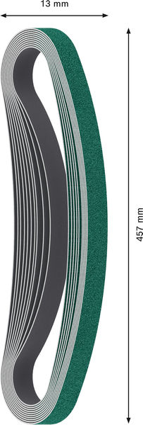 Banda de lija PRO Y580, 13 x 457 mm, G40, 10 unidades