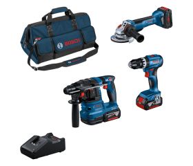 Kit combinado Combo Kit 18V (3): GSB 18V-45 + GWS 18V-10 + GBH 18V-22 + 2 x 5,0 Ah + 1 x 5,5 Ah (PC) + GAL 18-40 + bolsa (C)