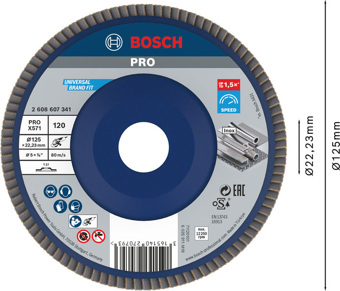 Disco de láminas PRO X571, fresa recta, 125 mm, G120