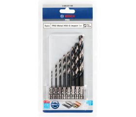 Set de brocas helicoidales PRO Metal HSS-G Impact, 8 uds.