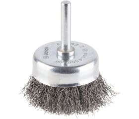 Cepillo de vaso de alambre ondulado PRO Metal Clean para taladros/atornilladores rotativos y de impacto, vástago de inserción cilíndrico