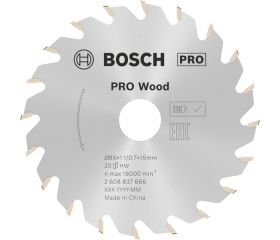 Hoja de sierra circular PRO Wood cordless, 85 x 1,1 x 15 mm