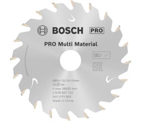 Hoja de sierra circular PRO Multi Material cordless, 85 x 1,5 x 15 mm