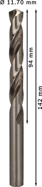 Broca helicoidal PRO Metal HSS-G, longitud estándar, 11,7 x 94 x 142 mm, 5 unidades