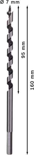 Broca salomónica PRO Wood, 7 x 95 x 160 mm