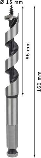 Broca salomónica PRO Wood, 15 x 95 x 160 mm