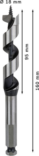 Broca salomónica PRO Wood, 18 x 95 x 160 mm