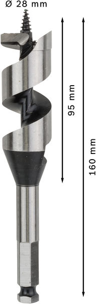 Broca salomónica PRO Wood, 28 x 95 x 160 mm