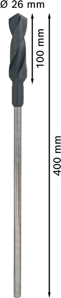 Broca de instalación PRO Wood HSS, 26 x 100 x 400 mm