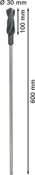 Broca de instalación PRO Wood HSS, 30 x 100 x 600 mm