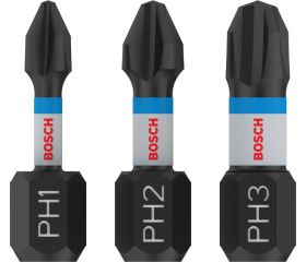 Punta PRO PH Impact, PH1 x 25, PH2 x 25, PH3 x 25 mm, 3 uds.