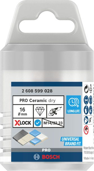 Corona en seco PRO Ceramic dry, 16 x 30 mm, X-Lock