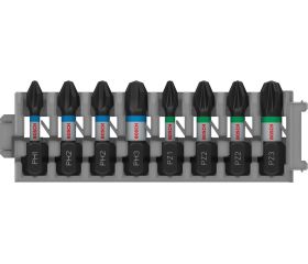 Set de puntas de atornillar PRO Impact, PH1; PH2 (x2); PH3; PZ1; PZ2 (x2); PZ3, 25 mm, 8 uds.