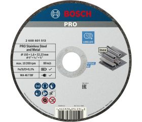 Disco de corte abrasivo PRO Stainless Steel and Metal, 150 x 1,6 x 22,23 mm, recto